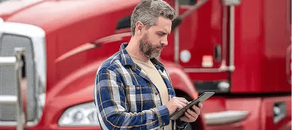 Man reviewing a tablet